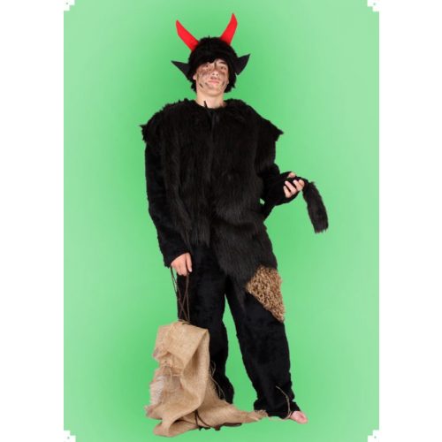 čertovský kostým overal černý plyšový